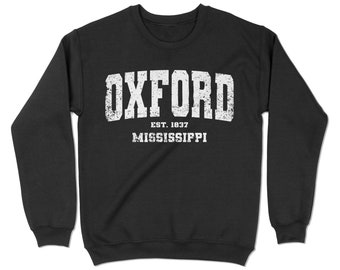 Oxford, Mississippi tröja. Oxford, MS Vintage unisex tröja med rund hals.