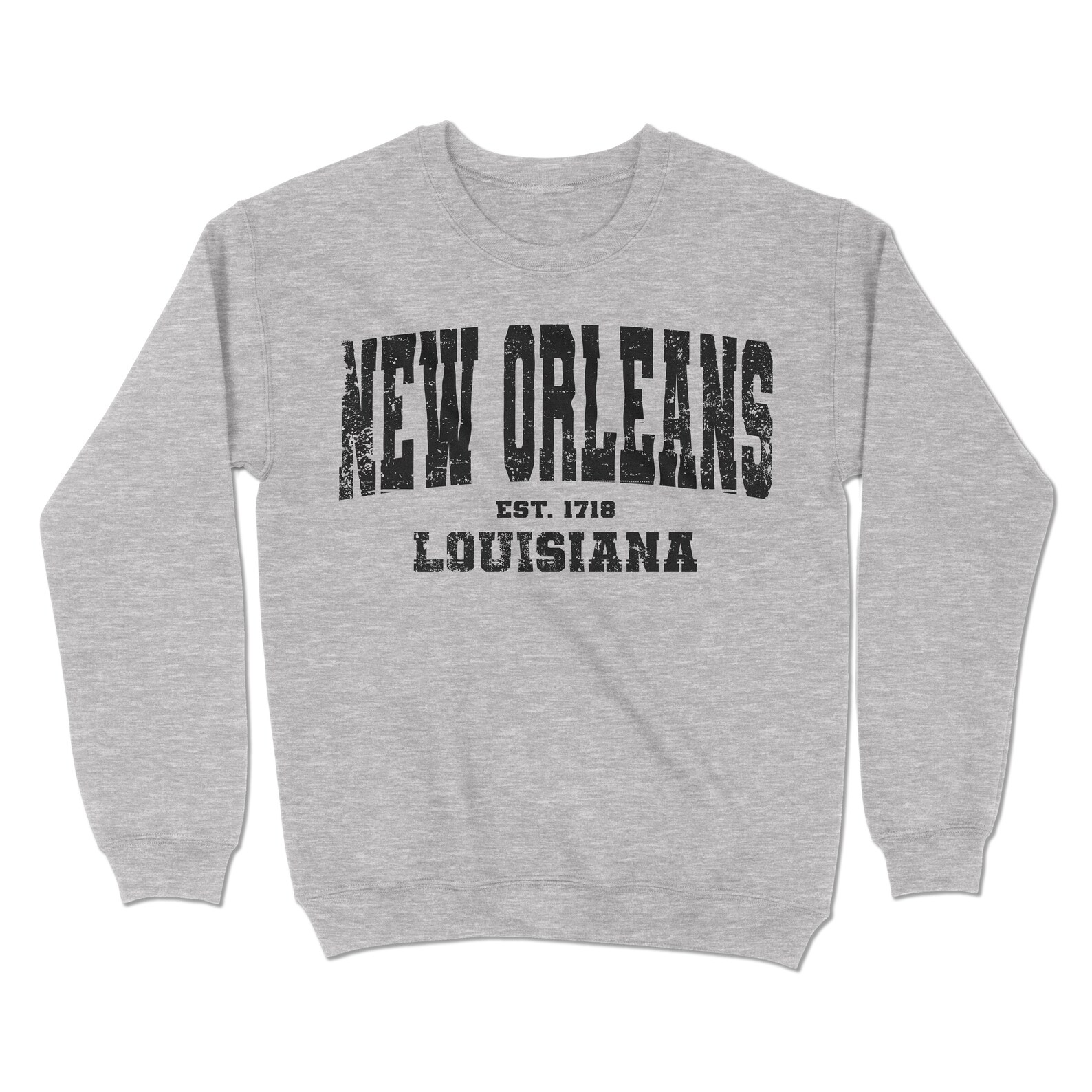 Wavy Louisiana Sweatshirt - Unisex Crewneck Fleece, Oversized Fit, Printed In USA - View #9