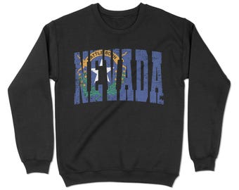 Nevada Flag Vintage Distressed Nevada Sweatshirt | Carson City, Nevada. YC