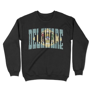 Delaware Flag Vintage Distressed Delaware Sweatshirt. | Dover, Delaware. YC