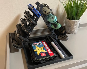 Portacuchillos triangular EDC con bandeja de recogida: para guardar cuchillos y otros artículos