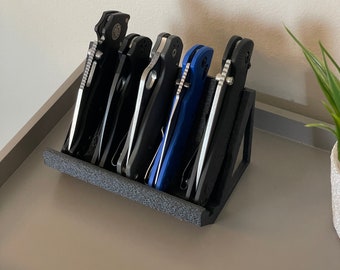 EDC Knife Display/Organizer - Horizontal Row 5 Slot