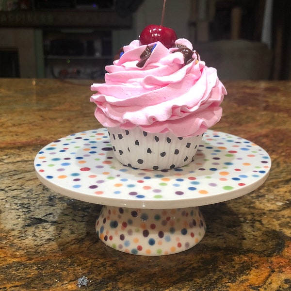 Porcelain Confetti Mini Cake Plate Handmade