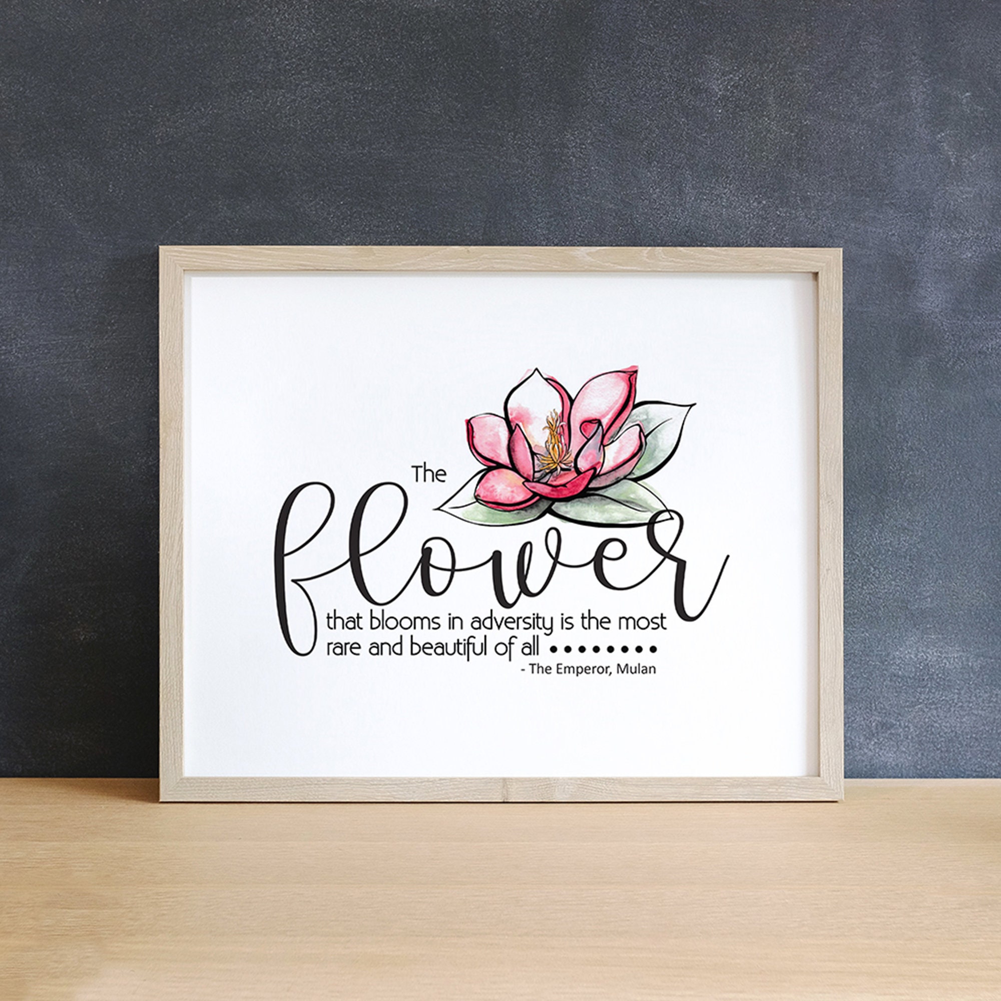 Mulan The Flower That Blooms In Adversity The Flower That Blooms In Adversity Is The Most Rare & | Etsy Ireland