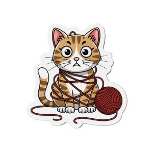 Playful Cat Die-Cut Magnet - Adorable Kitty Decor, Cute Fridge Magnet, Cat Lovers Gift, Pet Themed Home Accessory, Fun Animal Decor