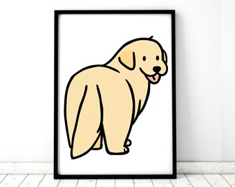 Hand Drawn Golden Retriever Dog Art By Sunnyisagolden On Etsy Hand Drawn Golden Retriever Dog Art By Sunnyisagolden On Etsy