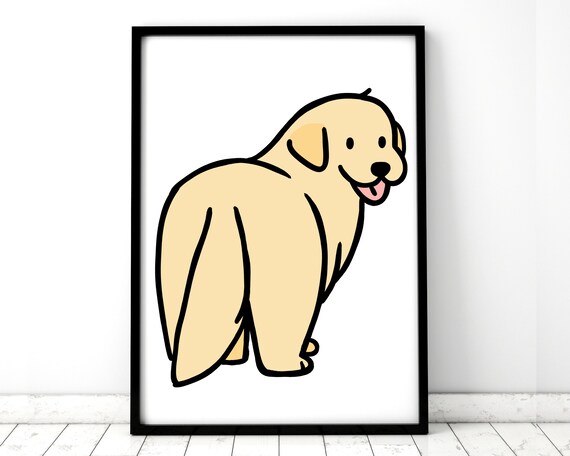 Adorable Printable Poster / Golden Retriever Digital Wall Art | Etsy