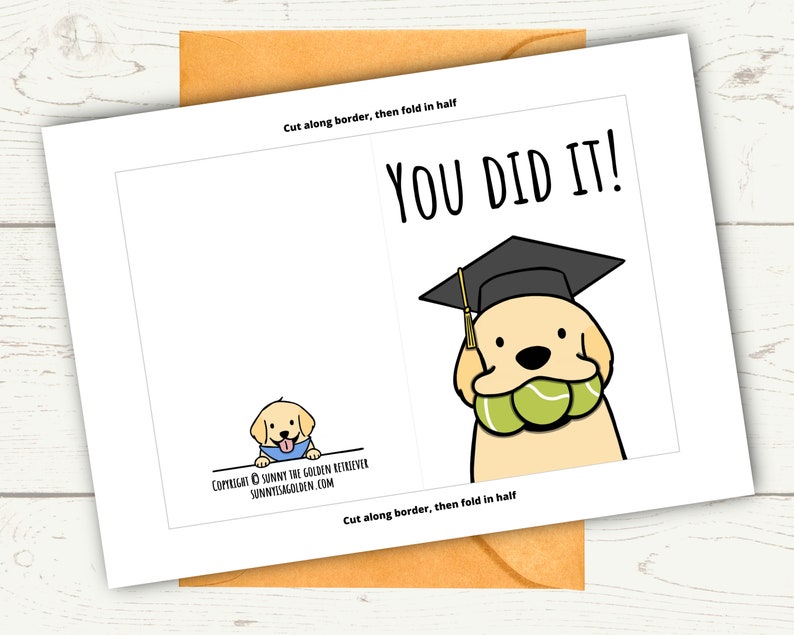 funny graduation greeting card printable dog