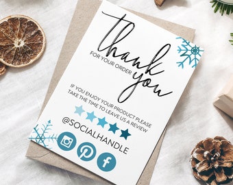 Christmas Thank You Cards Business, Small Business Thank You Cards, Stationary Printable, Printable Thank You Cards, Thank You Order Cards