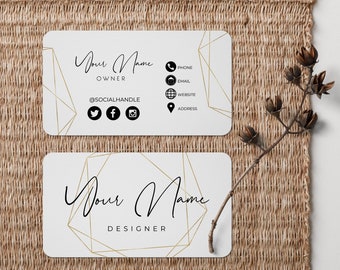 Business Card Template, Digital Business Card Template, Business Card Design, Simple Business Card, Small Business Card, Gold Business Card
