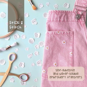 STICK and STITCH Disegni da ricam| Little things | Tanti trasferimenti di ricami | Ricamo a mano | stelle, cuori, marherite, farfalle