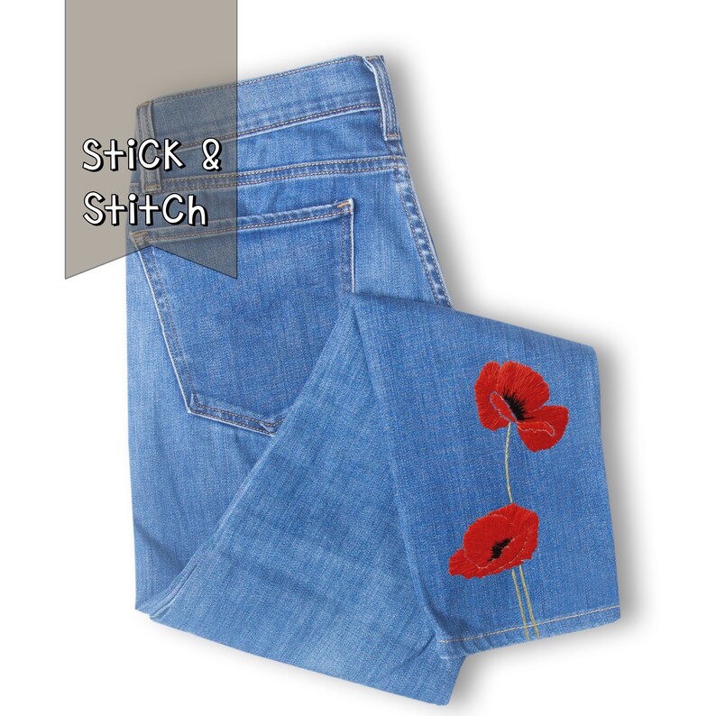 STICK and STITCH. SOFIA. Embroidery Sticker. 20cm, 8 Inches. Flowers