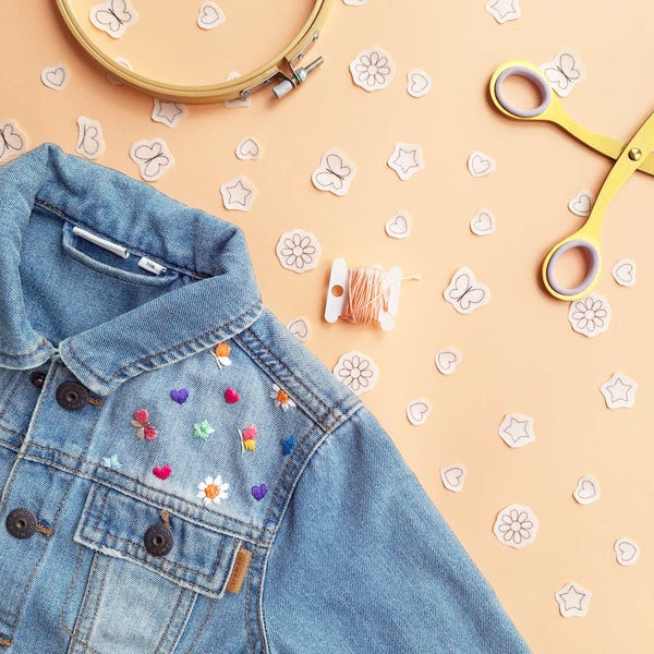 Embroidery Stickers: Hearts, Stars, Butterflies, Daisies - Water Soluble