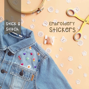 STICK and STITCH Disegni da ricam| Little things | Tanti trasferimenti di ricami | Ricamo a mano | stelle, cuori, marherite, farfalle
