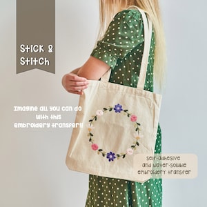 STICK and STITCH embroidery designs | Helena 2 | 1 Embroidery transfer | Hand embroidery patterns | Peel, Stick, Stitch and Rinse