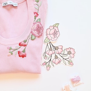 Stick and Stitch 刺繍デザイン | Isabel | 刺繍への転送 | マニラショール | 手刺繍パターン | 貼って、刺繍して、溶かして