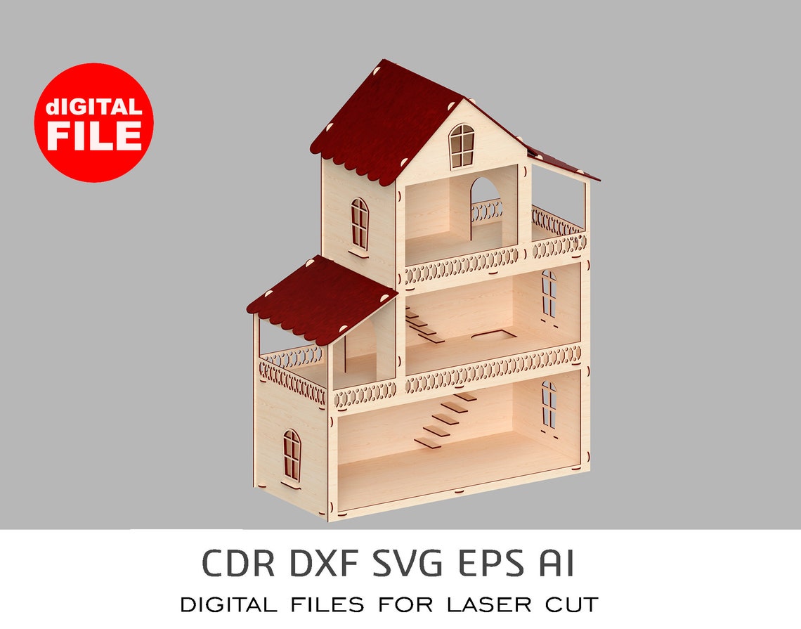 Doll House / laser cut files / Instant download Etsy