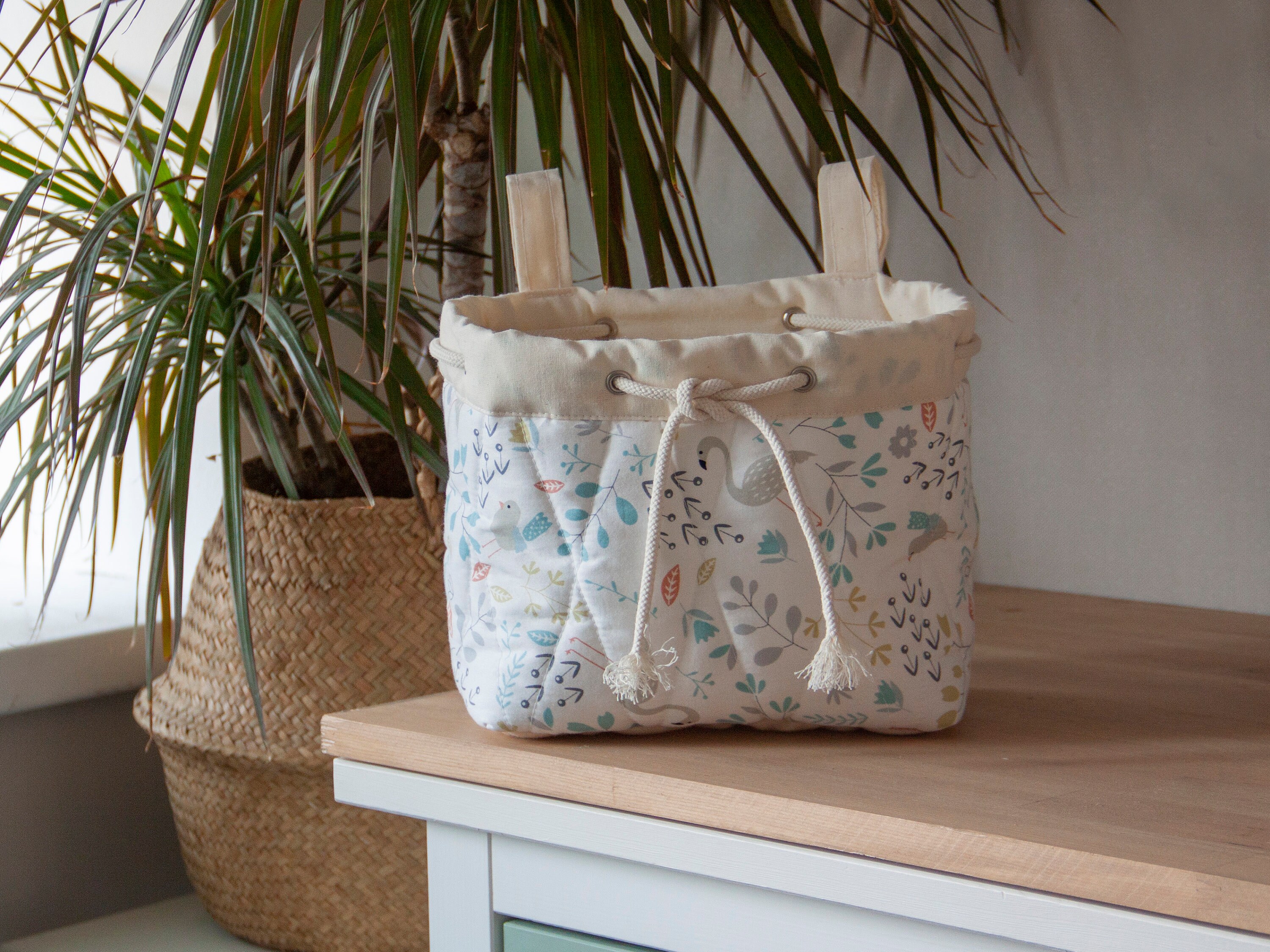 Hanging storage basket Basket storage Crib basket Baby crib Etsy