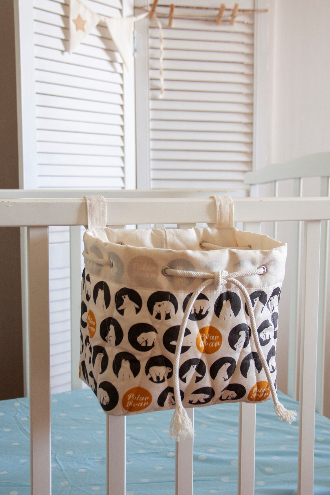 Hanging storage basket Basket storage Crib basket Baby crib Etsy