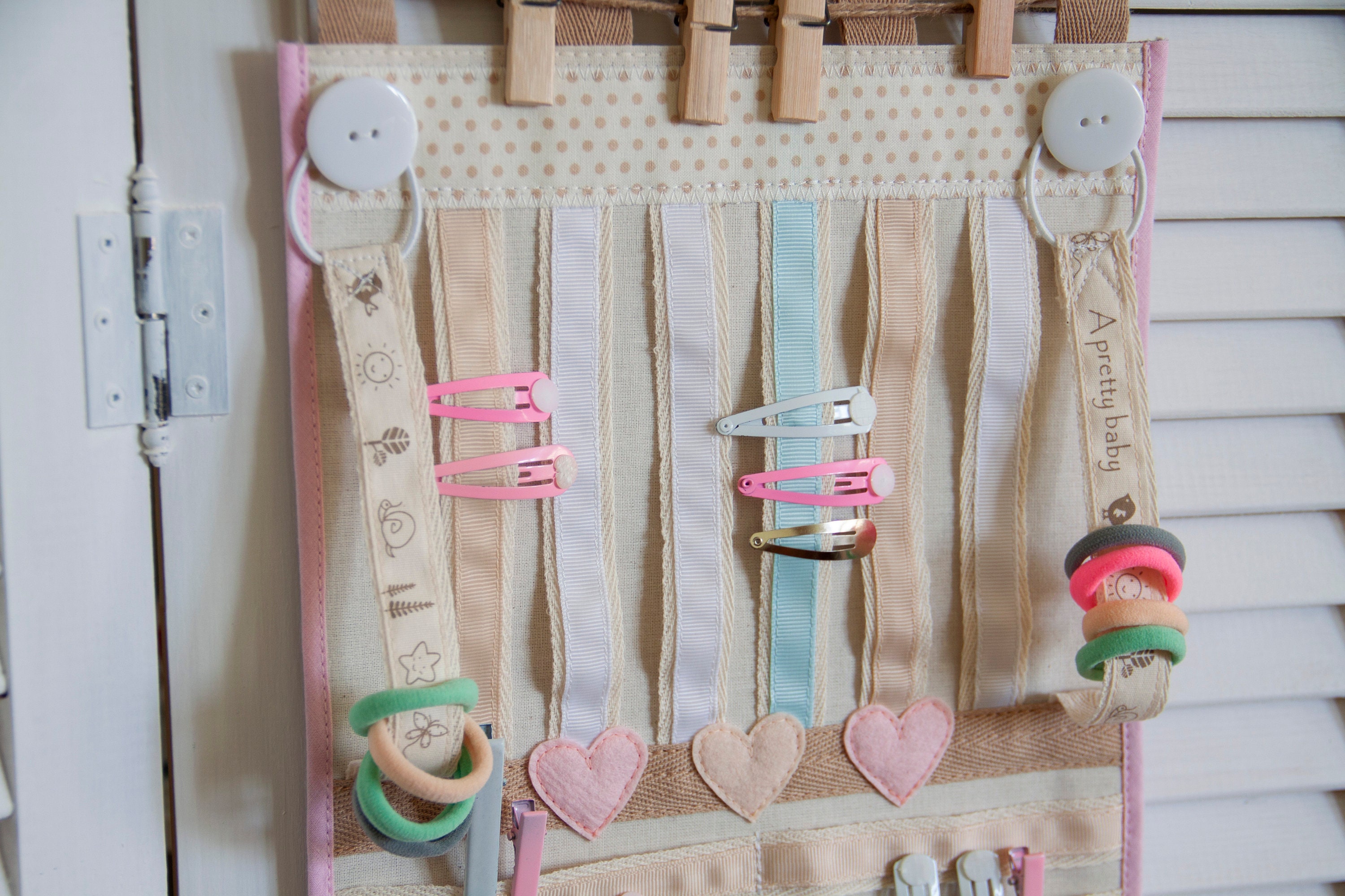 Organizer for hair accessories Hair clip holder Hair bag Etsy