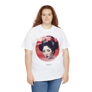 Japanese flag and Geisha girl, T Shirt Gift For Womens Mens Unisex Top Adult Tee Vintage Music Best Movie, tokyo, japan t shirt, fidelio