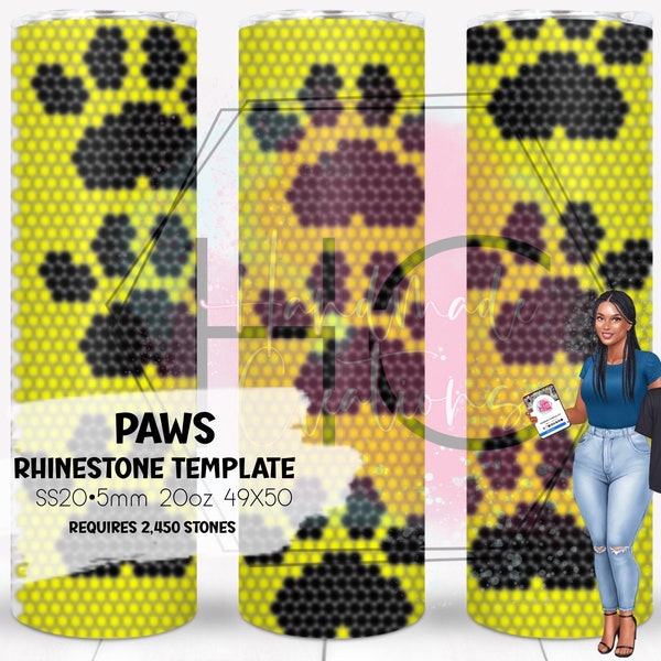 Paws and Bones Rhinestone Tumbler Template