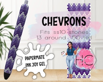 Chevrons Rhinestone Pen Template