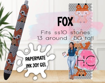 Fox Rhinestone Pen Template