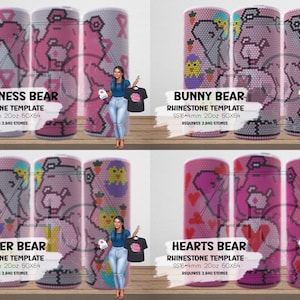 Bulk Bear Themed Rhinestone Tumbler Templates
