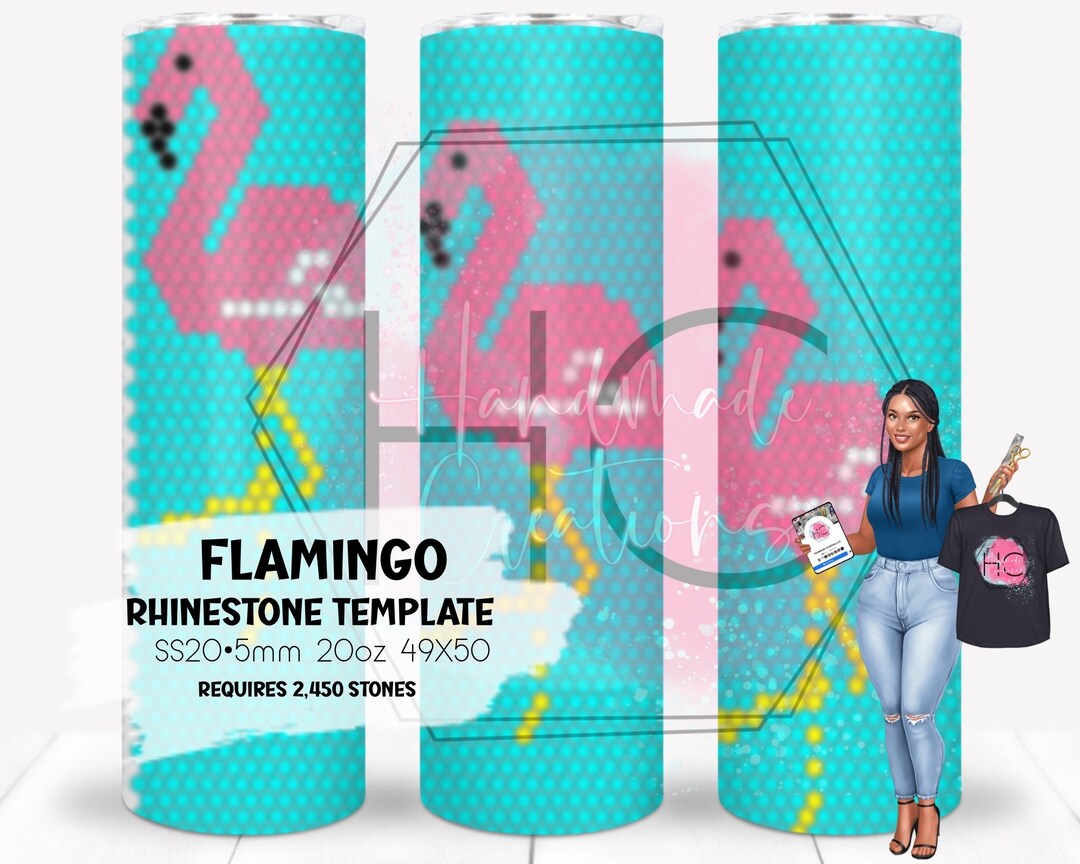 Flamingo Rhinestone Tumbler Template - Etsy