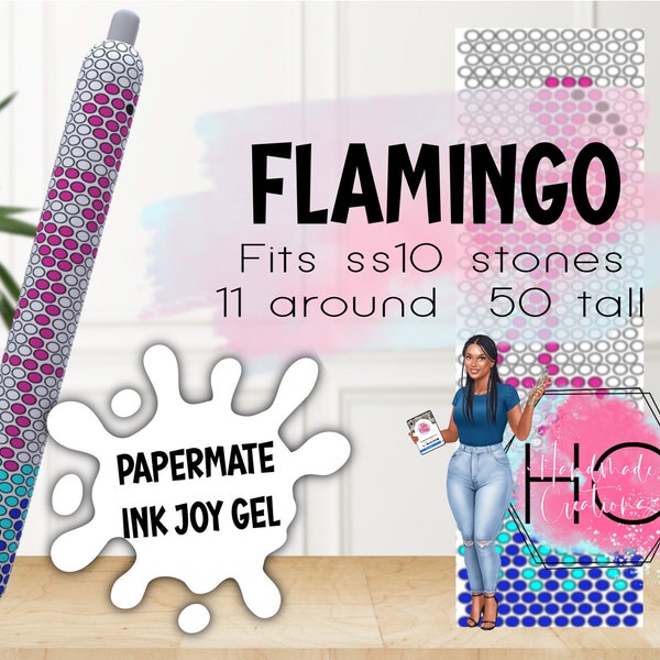 Flamingo Rhinestone Pen Template