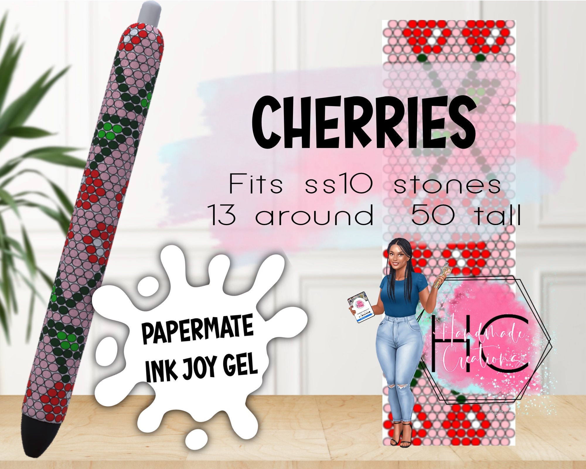 Cherries Rhinestone Pen Template