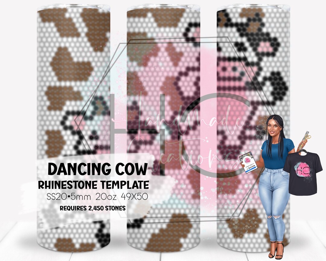 Dancing Cow Rhinestone Tumbler Template - Etsy