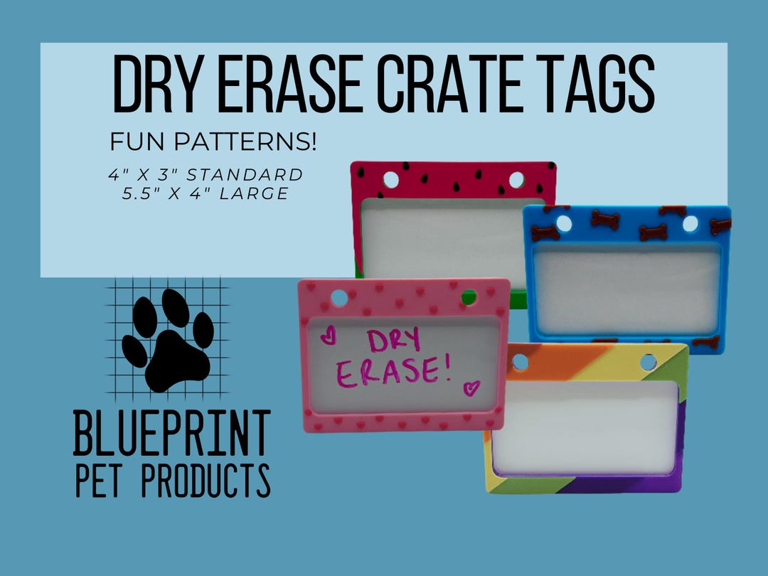 Dry Erase Crate Tag, Kennel Tag, Dog Crate Tag, Boarding Kennel Tag - Etsy - Dog Crate Tag Maker