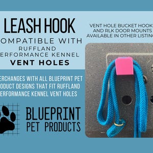 Vent Hole Leash Hook Holder for dog crate compatible with Ruffland Kennels