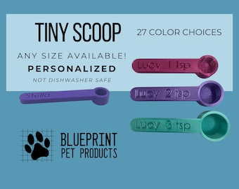 Personalized Custom TINY Measuring Cup Scoop, Supplements, Teaspoon, Tablespoon