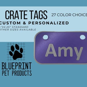 Custom kennel tag, name, call name, kennel, dog crate tag, wire crate tag, chain link tag, kennel tag carabiner