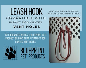 Soporte de gancho para correa para jaulas para perros con orificio de ventilación compatible con jaulas para perros Impact