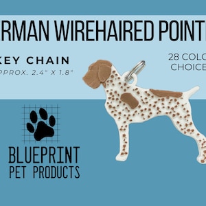 German Wirehaired Pointer key chain - GWP keychain