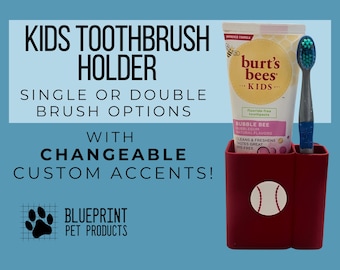 Custom Kids Toothbrush Holder - Bathroom Organizer - Toothpaste Holder - Kids Gift