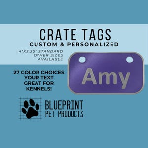Custom kennel tag, name, call name, kennel, dog crate tag, wire crate tag, chain link tag, kennel tag carabiner
