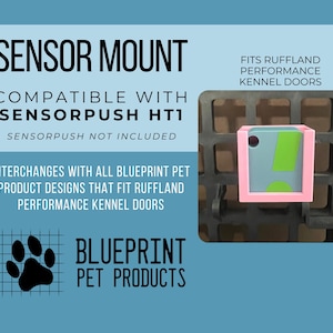 Temperature Sensor Mount Holder for dog crate compatible with SensorPush HT1 HT.w and HT.xw to fit RuffLand Performance Kennels doors