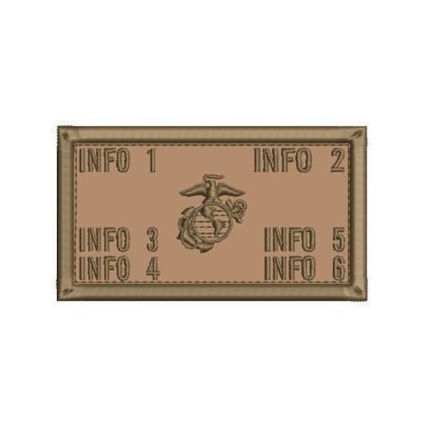 USMC Plate Carrier Flak Patch, W/ Hook Fastener - Coyote Brown