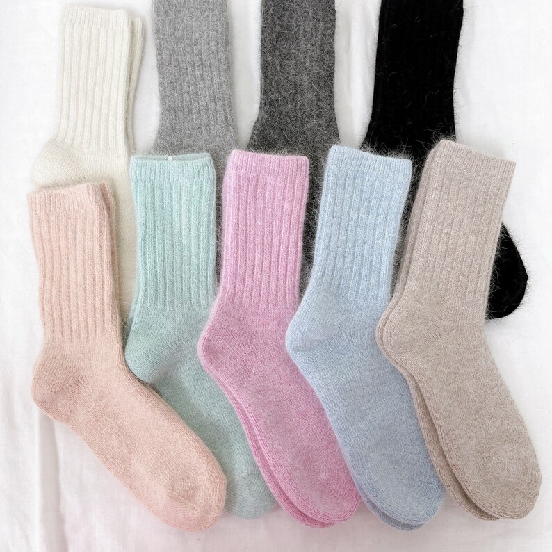 Angora Socks for Winter Angora Crew Soft Socks / Cute Cozy Etsy