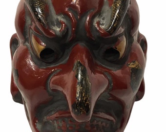 Antieke Rode Japanse Noh Theater Tengu Masker