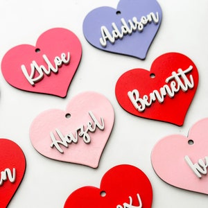 Valentine's Day Name Tags / Wooden Heart Name Tags / Wooden Name Labels / Wooden Gift Labels / Valentine Gifts