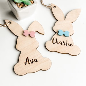 Easter Basket Name Tags / Wooden Bunny Name Tags / Wooden Name Labels / Wooden Gift Labels / Easter Gifts