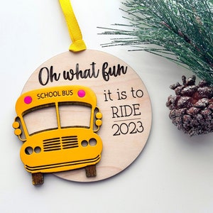 Bus Driver Christmas Ornament / Wooden Christmas Ornaments / Christmas Gifts for Bus Drivers / Oh What Fun It Is To Ride Bus