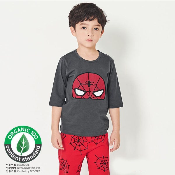 Super Hero Spiderman Kids pajama. Kids pajama set , organic kids pajama, childrens pajamas