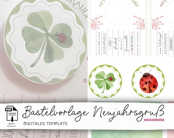 Craft template, New Year's greeting, gift card, take what you need, 2026, New Year's Eve, DIY gift idea, tear-off slip
